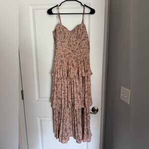 Lulu's Pink Floral High Low Dress